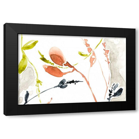 Coral and Navy I Black Modern Wood Framed Art Print by Goldberger, Jennifer