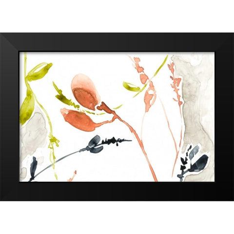 Coral and Navy I Black Modern Wood Framed Art Print by Goldberger, Jennifer