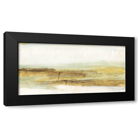 Mint And Ochre Horizon II Black Modern Wood Framed Art Print by Goldberger, Jennifer