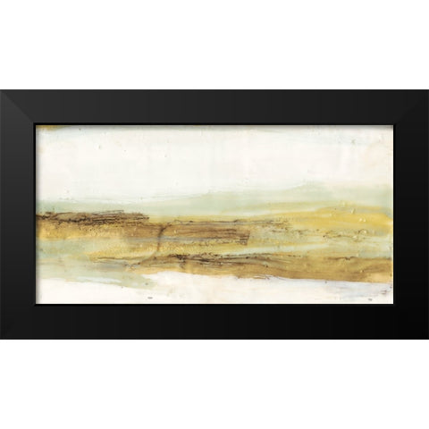 Mint And Ochre Horizon II Black Modern Wood Framed Art Print by Goldberger, Jennifer