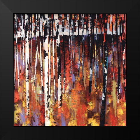 Into The Woods Again Black Modern Wood Framed Art Print by Edmunds, Sydney