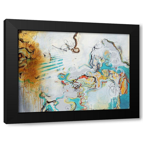 Playful Banter Black Modern Wood Framed Art Print with Double Matting by Drotar, Rikki