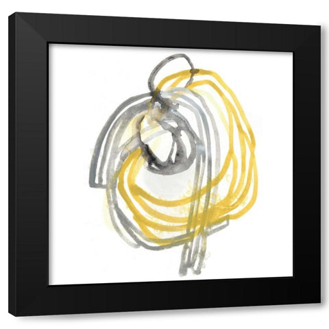 String Orbit II Black Modern Wood Framed Art Print with Double Matting by Vess, June Erica