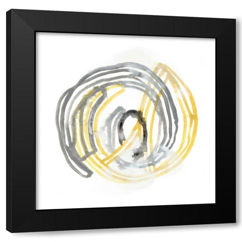 String Orbit III Black Modern Wood Framed Art Print with Double Matting by Vess, June Erica