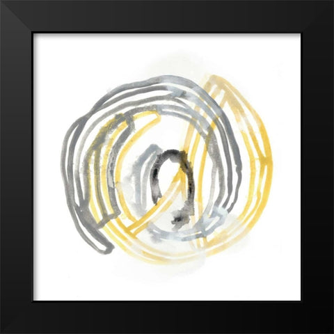 String Orbit III Black Modern Wood Framed Art Print by Vess, June Erica