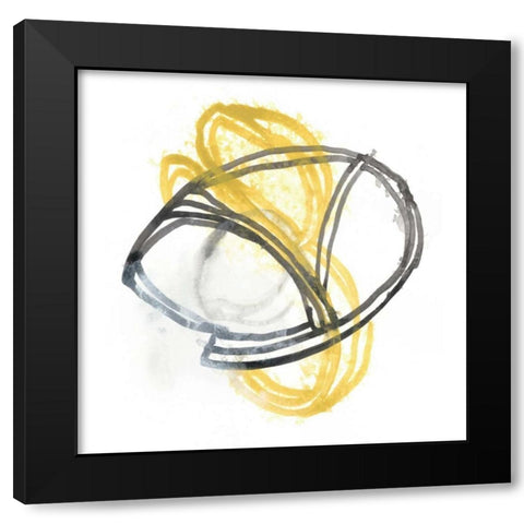 String Orbit VI Black Modern Wood Framed Art Print with Double Matting by Vess, June Erica