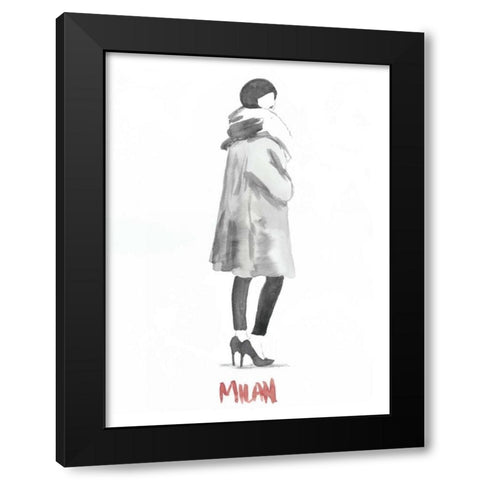 Fashion Week Sketch II Black Modern Wood Framed Art Print with Double Matting by McCavitt, Naomi