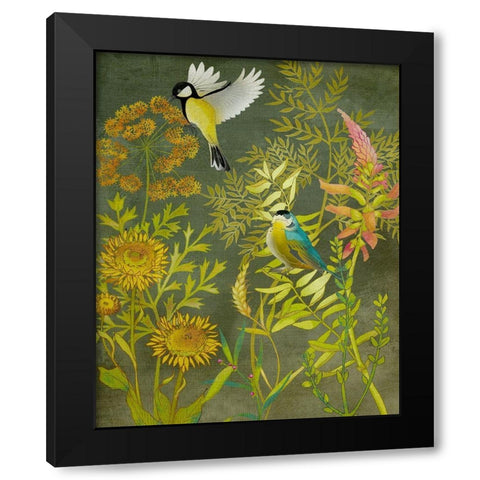 UA CH Birding I Black Modern Wood Framed Art Print with Double Matting by Zarris, Chariklia