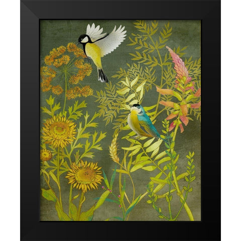 UA CH Birding I Black Modern Wood Framed Art Print by Zarris, Chariklia