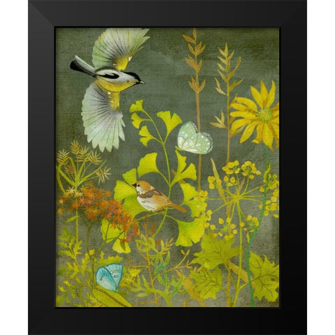 Birding II Black Modern Wood Framed Art Print by Zarris, Chariklia