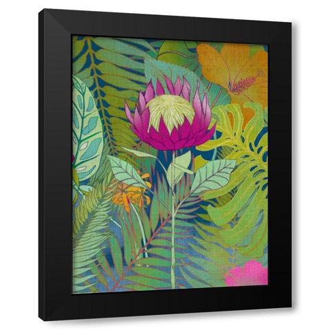 Tropical Tapestry I Black Modern Wood Framed Art Print with Double Matting by Zarris, Chariklia