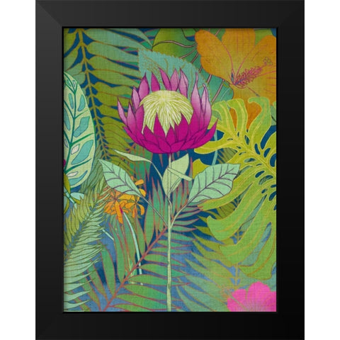 Tropical Tapestry I Black Modern Wood Framed Art Print by Zarris, Chariklia