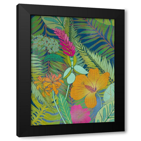 Tropical Tapestry II Black Modern Wood Framed Art Print with Double Matting by Zarris, Chariklia