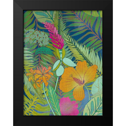 Tropical Tapestry II Black Modern Wood Framed Art Print by Zarris, Chariklia