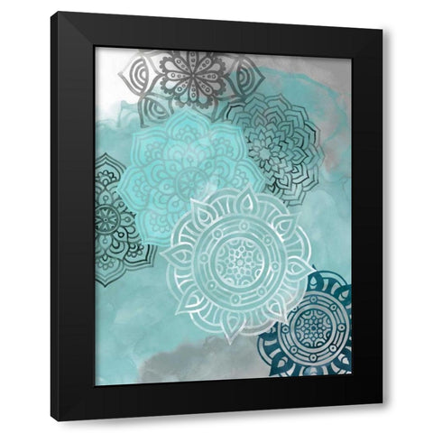 Ink Blot Mandala II Black Modern Wood Framed Art Print with Double Matting by Popp, Grace