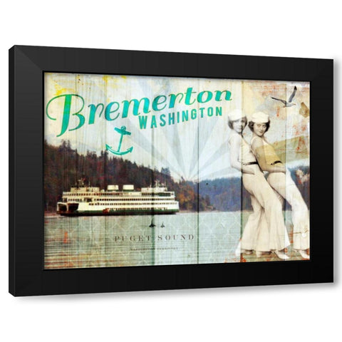 Bremerton Girls Black Modern Wood Framed Art Print by Lloyd, Sandy