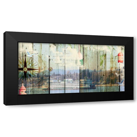 Puget Sound Black Modern Wood Framed Art Print by Lloyd, Sandy