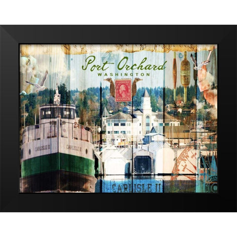 Taste of Port Orchard Black Modern Wood Framed Art Print by Lloyd, Sandy
