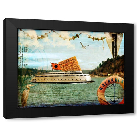 Kalakala Black Modern Wood Framed Art Print with Double Matting by Lloyd, Sandy