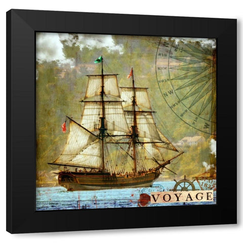 Voyage Black Modern Wood Framed Art Print by Lloyd, Sandy