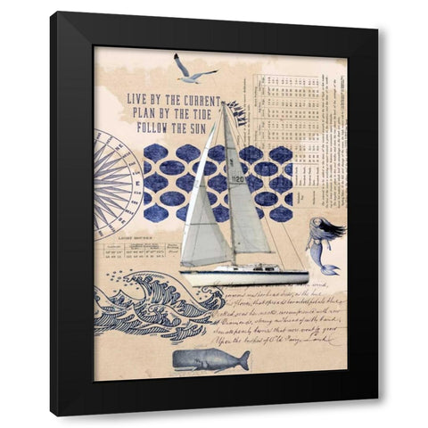 Current Tide Sun Black Modern Wood Framed Art Print by Lloyd, Sandy