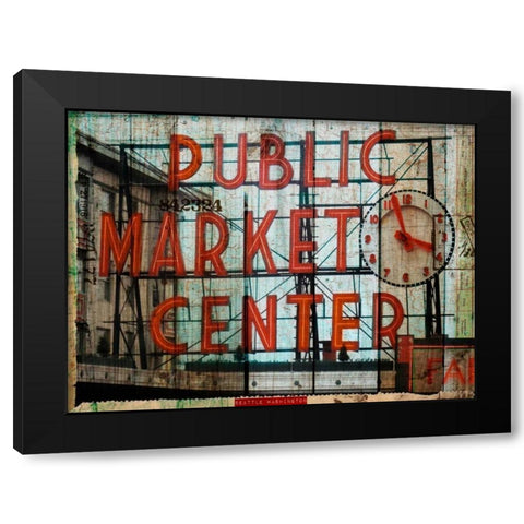 Public Market Black Modern Wood Framed Art Print by Lloyd, Sandy