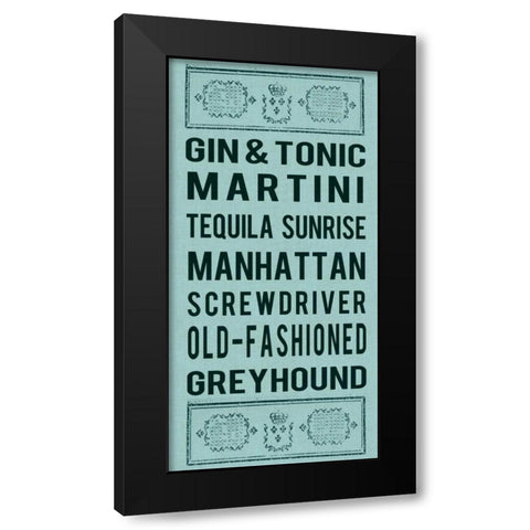Cocktails Black Modern Wood Framed Art Print by Lloyd, Sandy