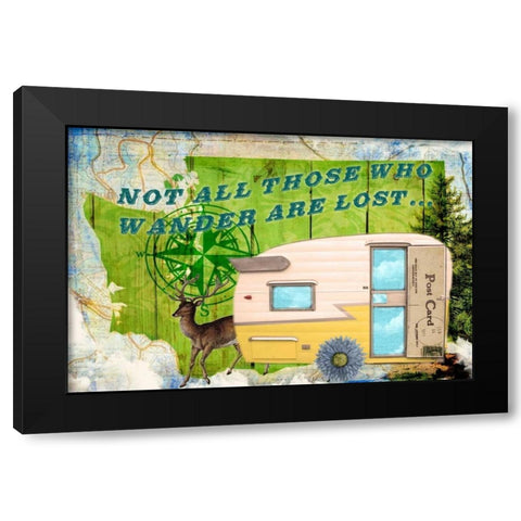 Those Who Wander Black Modern Wood Framed Art Print by Lloyd, Sandy