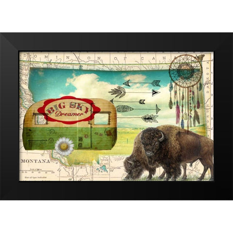 Big Sky Black Modern Wood Framed Art Print by Lloyd, Sandy