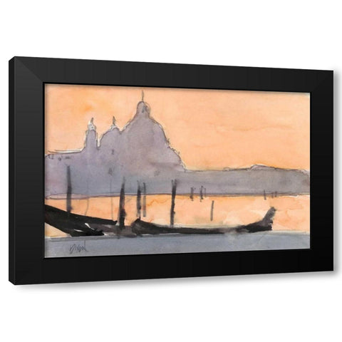 Venice Watercolors X Black Modern Wood Framed Art Print with Double Matting by Dixon, Samuel