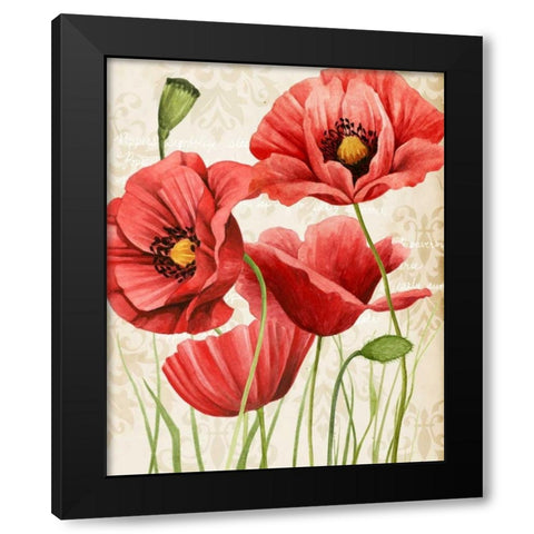 Poised Poppy I Black Modern Wood Framed Art Print with Double Matting by Popp, Grace