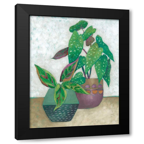 House Garden II Black Modern Wood Framed Art Print with Double Matting by Zarris, Chariklia