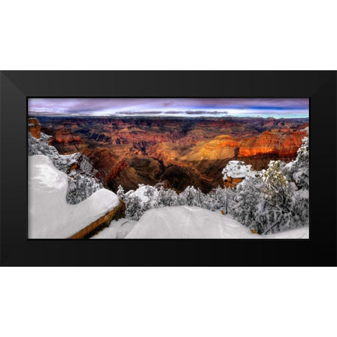 Snowy Grand Canyon VII Black Modern Wood Framed Art Print by Drost, David