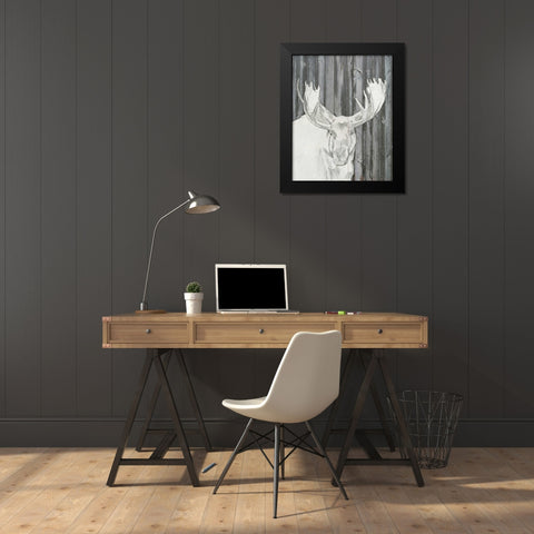 Barnwood Lodge Sketch II Black Modern Wood Framed Art Print by Goldberger, Jennifer