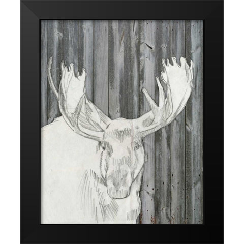 Barnwood Lodge Sketch II Black Modern Wood Framed Art Print by Goldberger, Jennifer