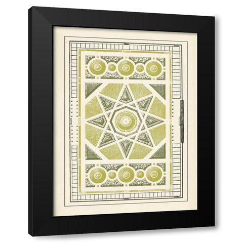 Green Garden Maze VI Black Modern Wood Framed Art Print with Double Matting by Blondel, J.F.
