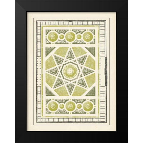 Green Garden Maze VI Black Modern Wood Framed Art Print by Blondel, J.F.