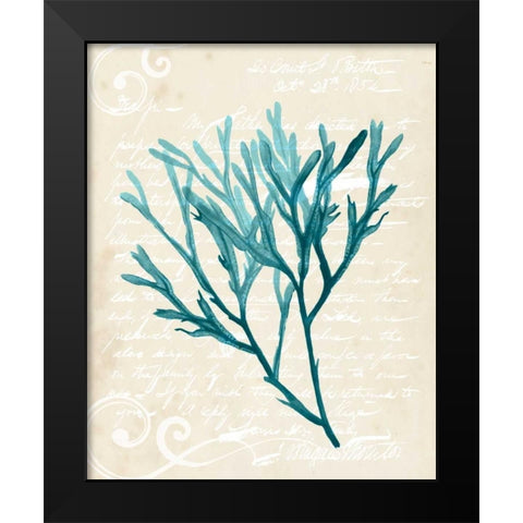 Teal Seaweed III Black Modern Wood Framed Art Print by Popp, Grace