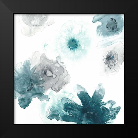 Floating Indigo I Black Modern Wood Framed Art Print by Vess, June Erica