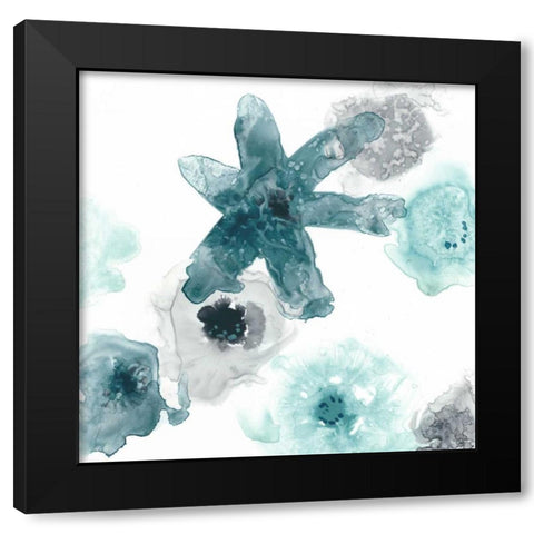 Floating Indigo II Black Modern Wood Framed Art Print with Double Matting by Vess, June Erica