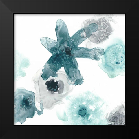 Floating Indigo II Black Modern Wood Framed Art Print by Vess, June Erica