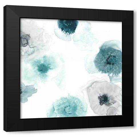 Floating Indigo III Black Modern Wood Framed Art Print with Double Matting by Vess, June Erica