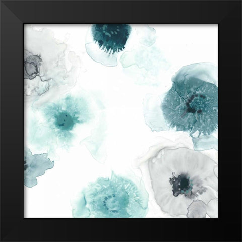 Floating Indigo III Black Modern Wood Framed Art Print by Vess, June Erica