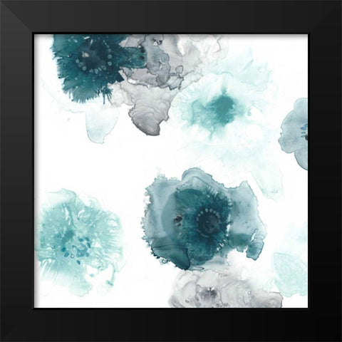 Floating Indigo IV Black Modern Wood Framed Art Print by Vess, June Erica