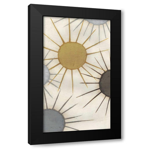 Starburst Triptych I Black Modern Wood Framed Art Print by Vess, June Erica