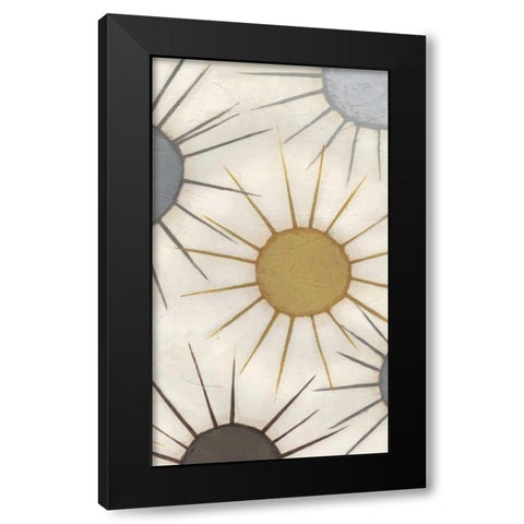Starburst Triptych III Black Modern Wood Framed Art Print with Double Matting by Vess, June Erica