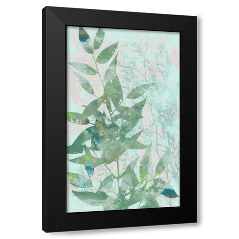 Watercolor Leaf Panel I Black Modern Wood Framed Art Print with Double Matting by Goldberger, Jennifer