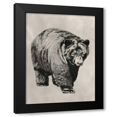 Pen and Ink Bear I Black Modern Wood Framed Art Print by McCavitt, Naomi