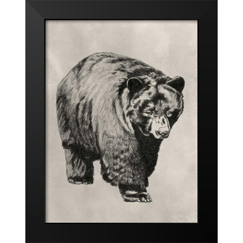 Pen and Ink Bear I Black Modern Wood Framed Art Print by McCavitt, Naomi
