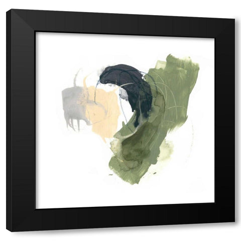 Lichen Gesture II Black Modern Wood Framed Art Print with Double Matting by Vess, June Erica